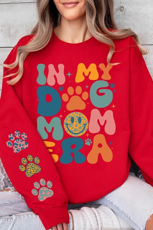 My Dog Mom Era Sleeve Graphic Fleece Sweatshirt